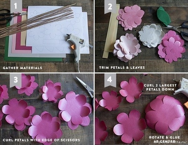 Камелия из бумаги шаблон Камелия из бумаги шаблон