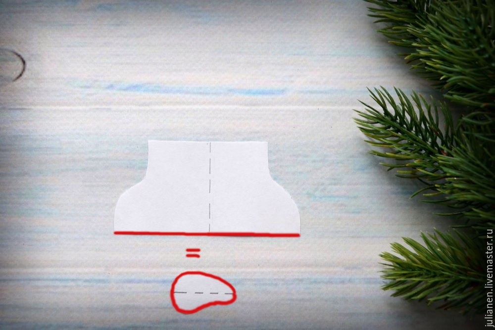 Шьем рождественские валенки для миниатюр