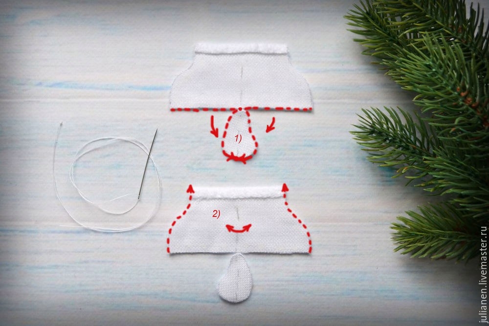 Шьем рождественские валенки для миниатюр