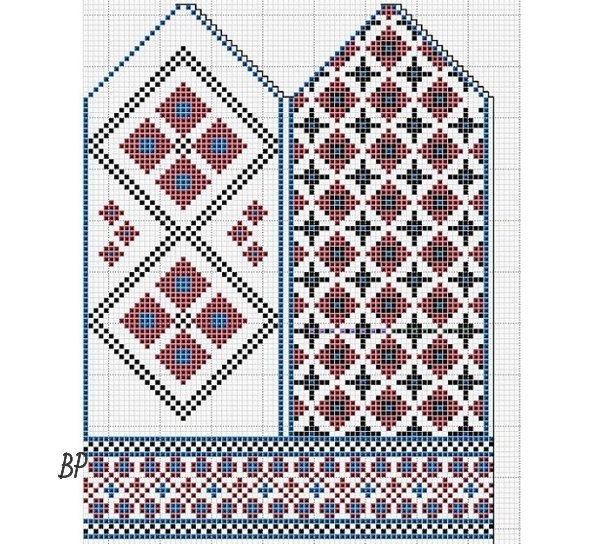 Подборка схем для варежек.