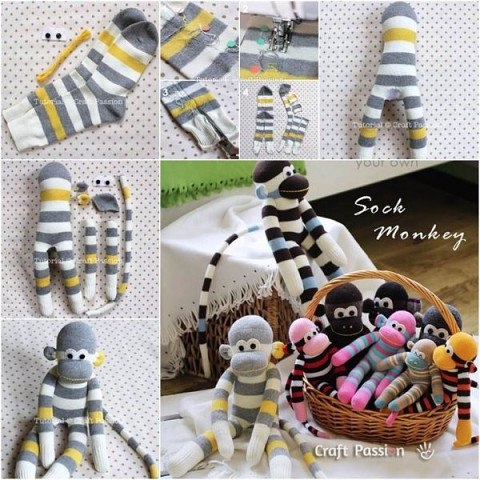 10 простых игрушек из носков с МК