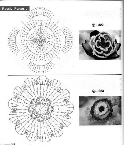 Цветы крючком со схемами