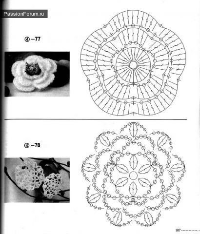 Цветы крючком со схемами