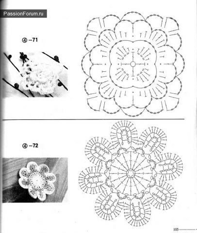 Цветы крючком со схемами