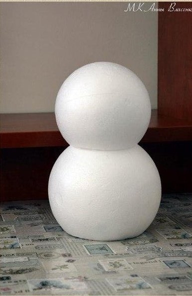 Снеговички из пенопластовых шариков