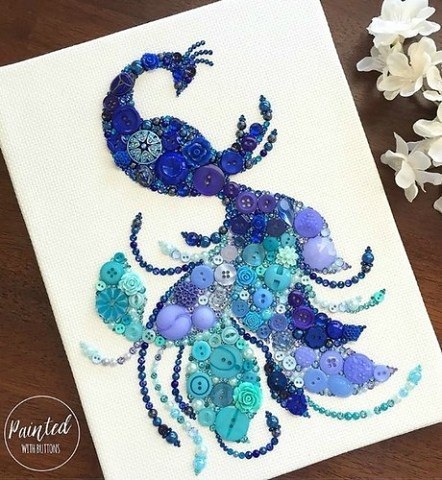 Потрясающие коллажи из пуговиц Потрясающие коллажи из пуговиц