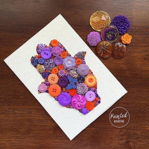 Потрясающие коллажи из пуговиц Потрясающие коллажи из пуговиц