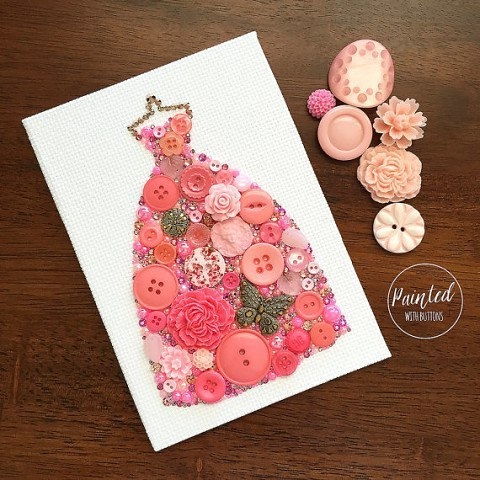 Потрясающие коллажи из пуговиц Потрясающие коллажи из пуговиц