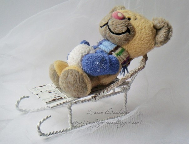 Миниатюрные саночки. Мастер-класс.