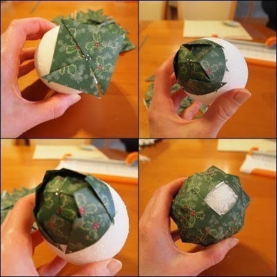 Новогодние шишки из бумаги (а можно попробовать из ткани) на елку