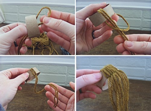 Славные шапочки из ниток для декора