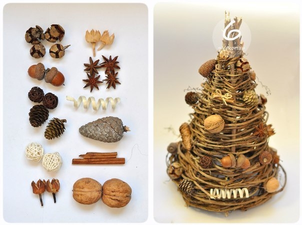 Елочка из прутиков.