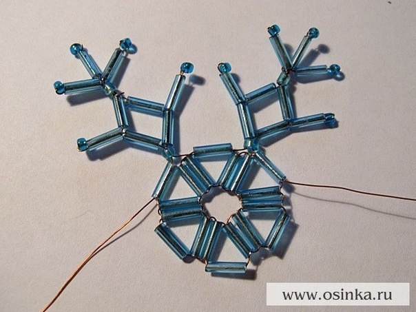 Снежинка из бисера. Мастер-класс.