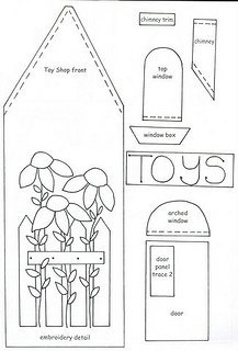 Новогоднюю елку можно украсить шитыми домиками.