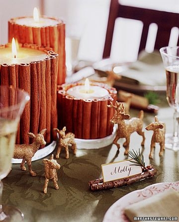 Декор палочками корицы