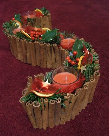 Декор палочками корицы