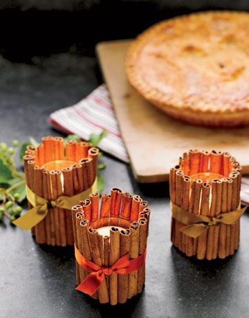 Декор палочками корицы