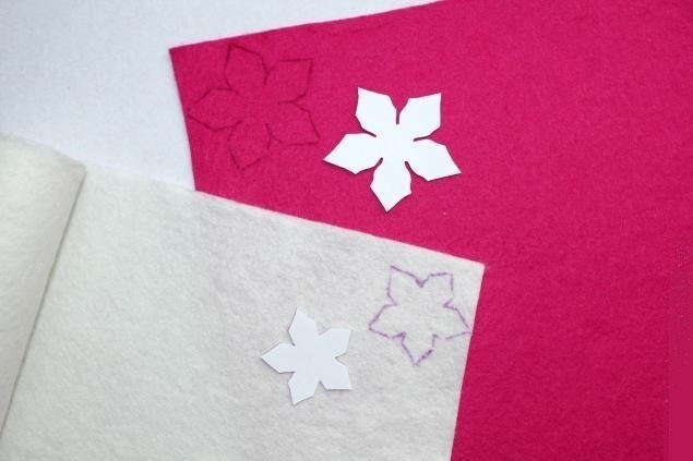 Елочный шар Пуансеттия. Мастер-класс.