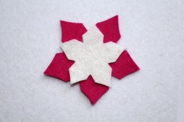 Елочный шар Пуансеттия. Мастер-класс.