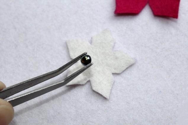 Елочный шар Пуансеттия. Мастер-класс.