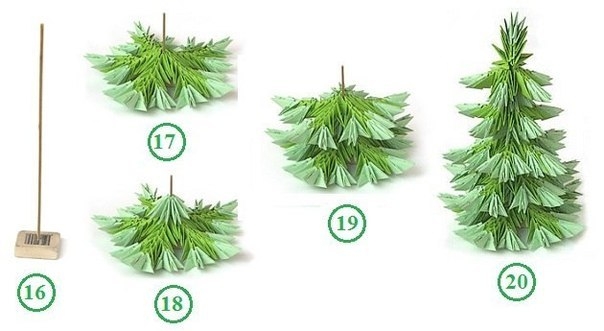 Собираем елочку оригами