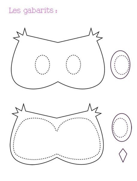 Новогодние маски малышам. Выйкройки.