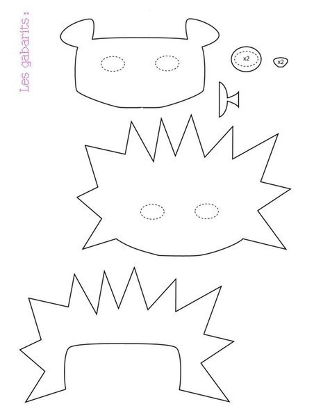 Новогодние маски малышам. Выйкройки.