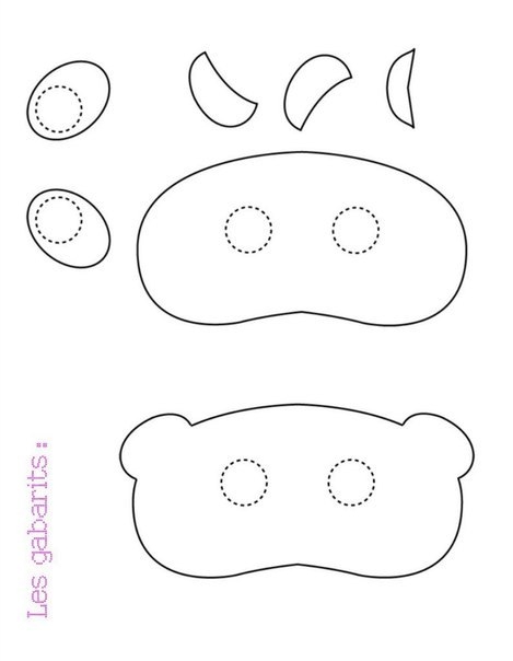 Новогодние маски малышам. Выйкройки.