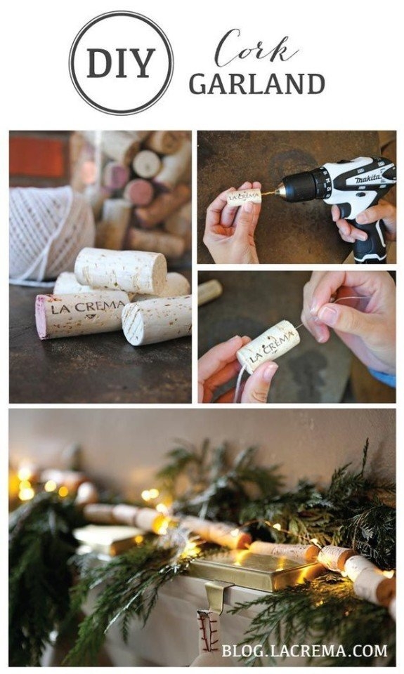 Праздничные поделки из винных пробок