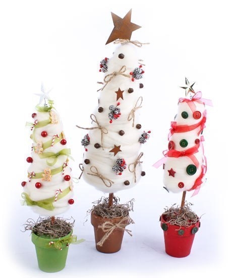 Елочки из ваты.