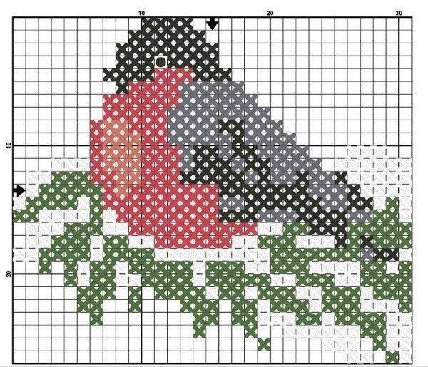 Снегири в орнаменте