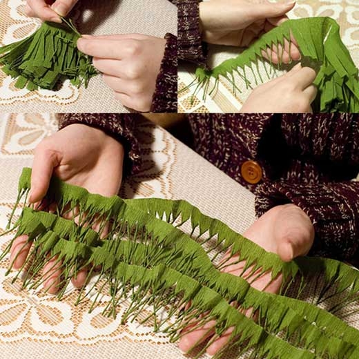 Реалистичная елочка из гофрированной бумаги