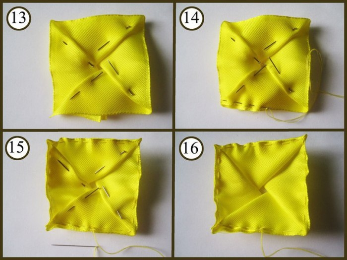 Роза из атласной ленты