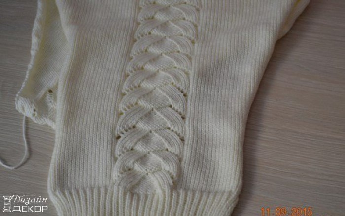 Красивый узор спицами и Кофта с таким узором на рукавах