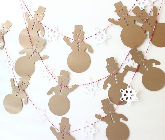 Различные идеи гирлянд в виде снеговиков