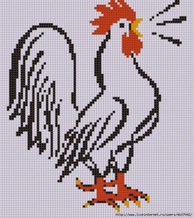 ПЕТУХИ. СХЕМЫ ДЛЯ ВЫШИВКИ И ВЯЗАНИЯ. ПОДБОРКА..