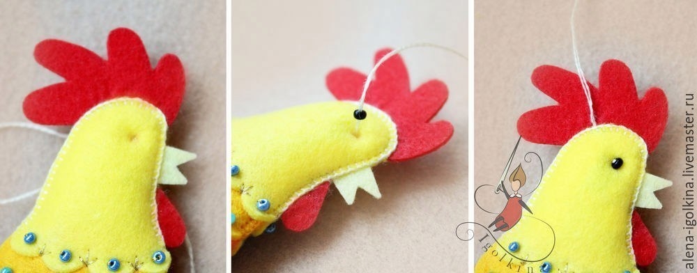 Шьем петуха из фетра