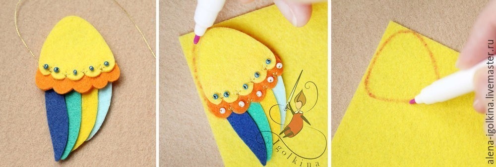 Шьем петуха из фетра