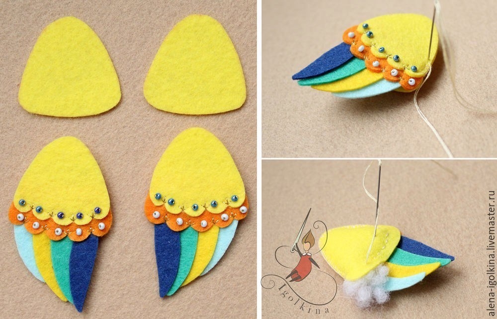 Шьем петуха из фетра