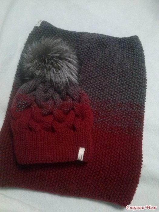 Вяжем шапочку узором косы