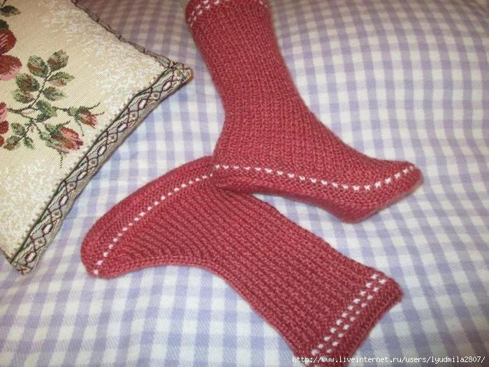 Носки на 2-х спицах от Надежды Токаренко