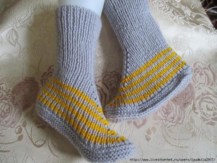Носки на 2-х спицах от Надежды Токаренко