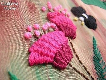 Необычная техника для вышивки с помощью расчески