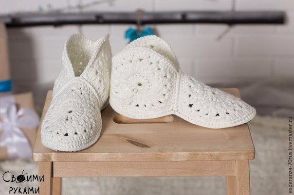 Милые домашние тапочки крючком. Мастер-класс. Милые домашние тапочки крючком. Мастер-класс.