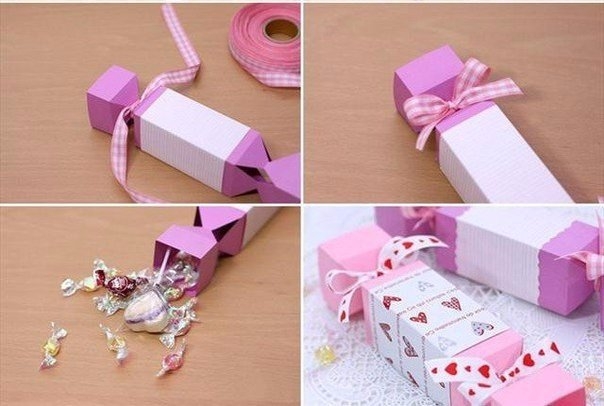 Подарочная коробочка в виде конфетки