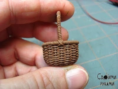 Плетем мини корзинку
