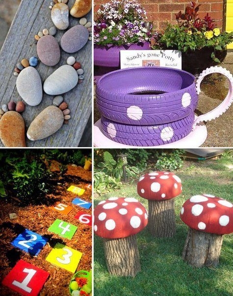 Оформление детской площадки на даче