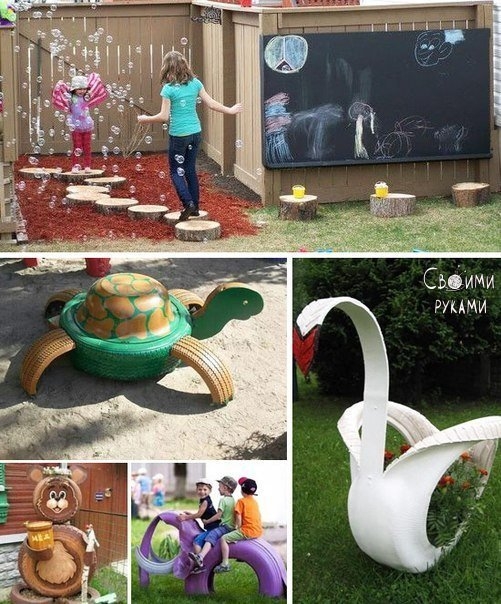 Оформление детской площадки на даче