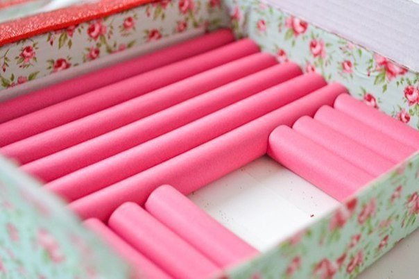 Шкатулка для украшений из бигуди для волос