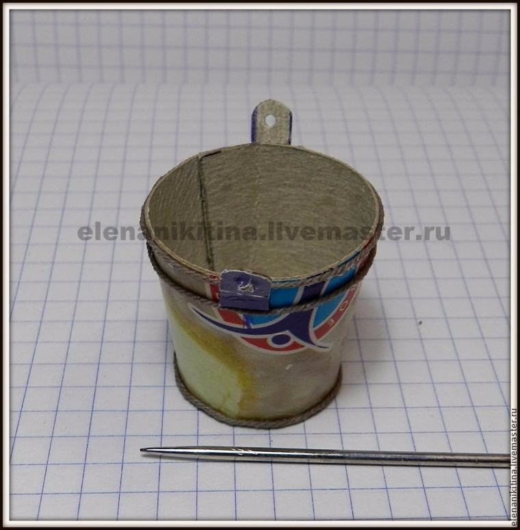 Мастер-класс: эмалированное ведро в миниатюре